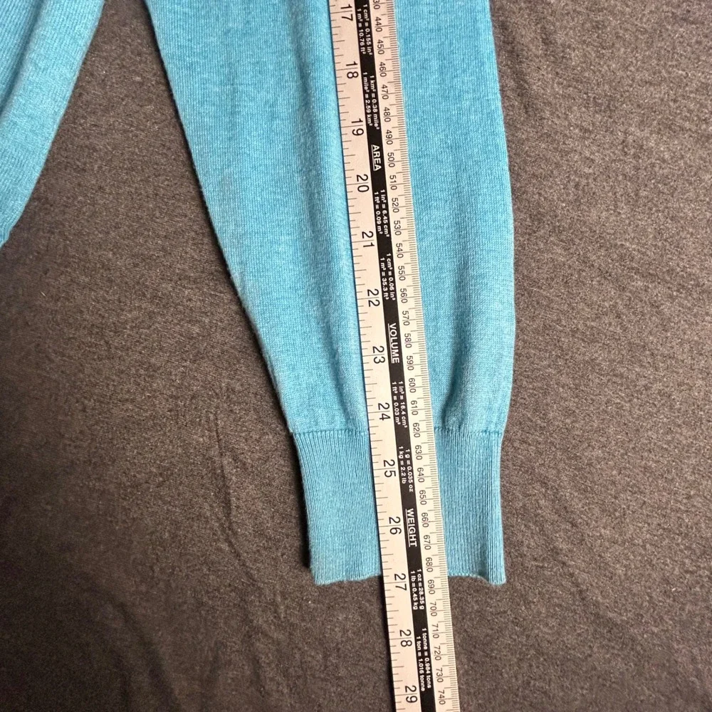 Peter Millar Crown Soft Turquoise Blue Cotton Silk Crew Neck‎ Sweater Mens XL